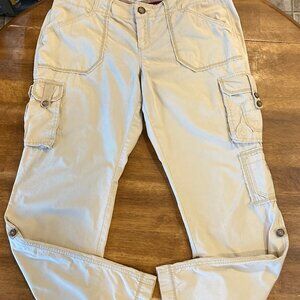 Old Navy Low-Rise Cargo Pocket Pants for Women Tan Size 14 Long EUC!
